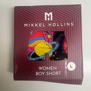 Mikkel Hollins Galaxy Print Women's Boy Short Underwear, Size Large - NIB
